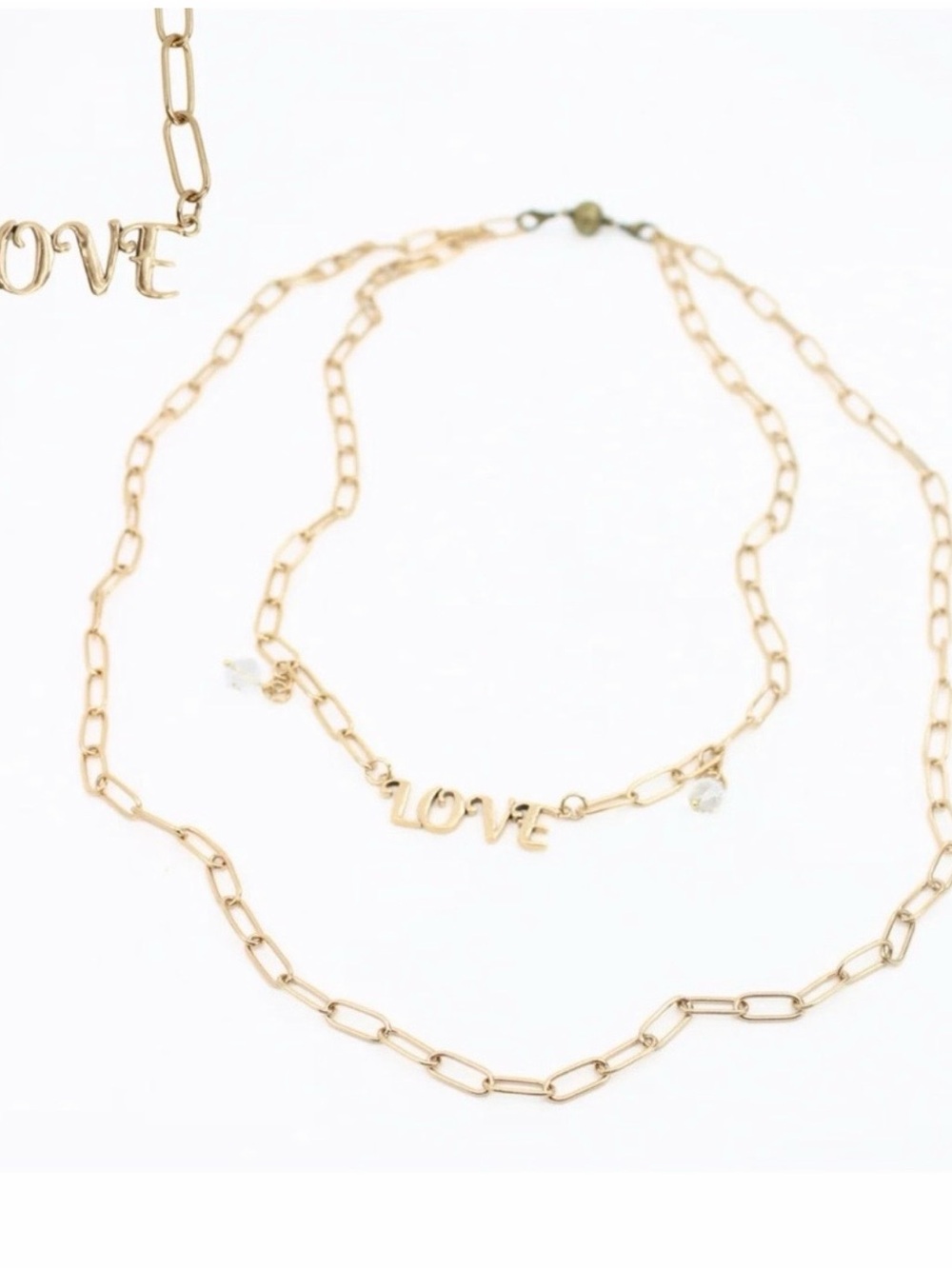 NWT Gold 'LOVE' Link Layered Necklace - Women's Jewelry